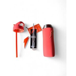 NWT Gatorade Overtime Bottle 22oz Stainless Steel Flip Straw Top Coral Insulated